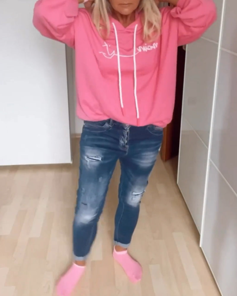 Laluna® | Losse hoodie met ankerprint