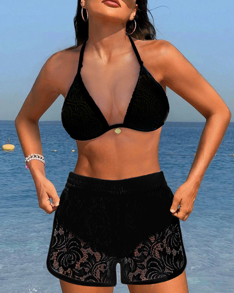 Laluna® | Elegante Effen Kanten Bikiniset