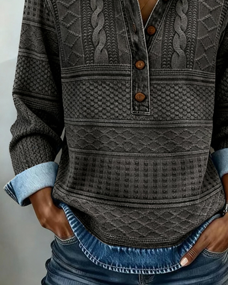 Laluna® | Trendy Sweatshirt met Kraag