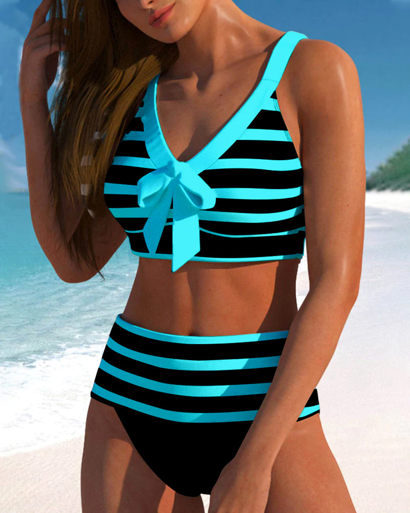 Laluna® | Gestreepte bikini met hoge taille