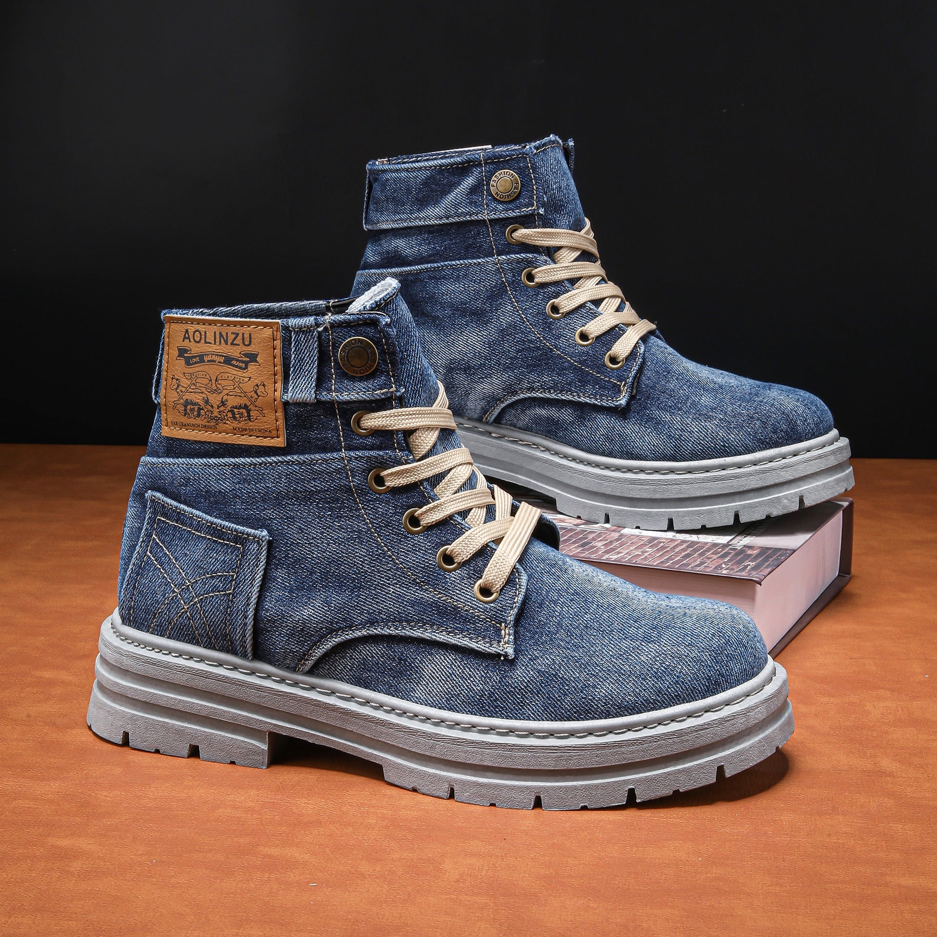 Handgemaakte Denim Boots