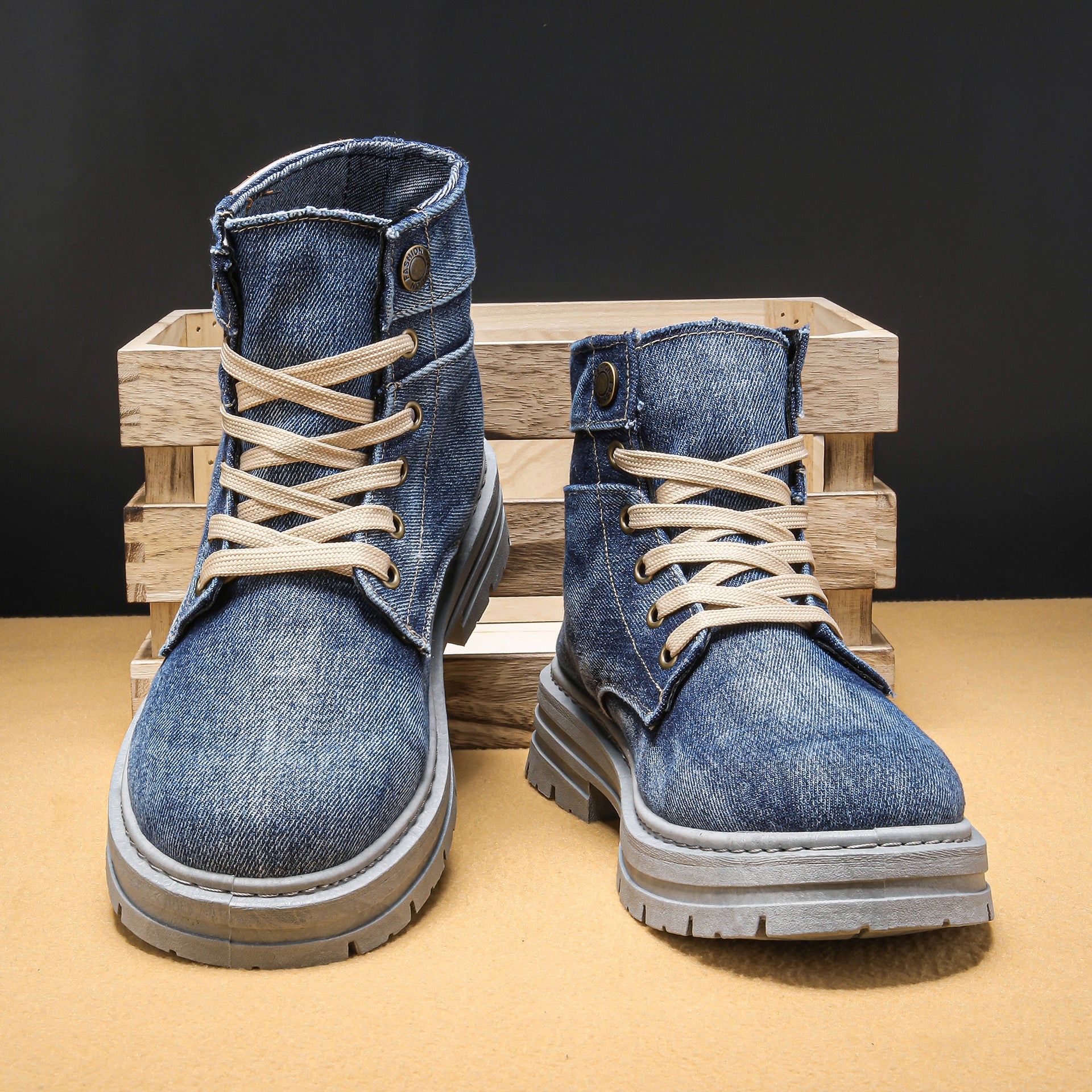 Handgemaakte Denim Boots