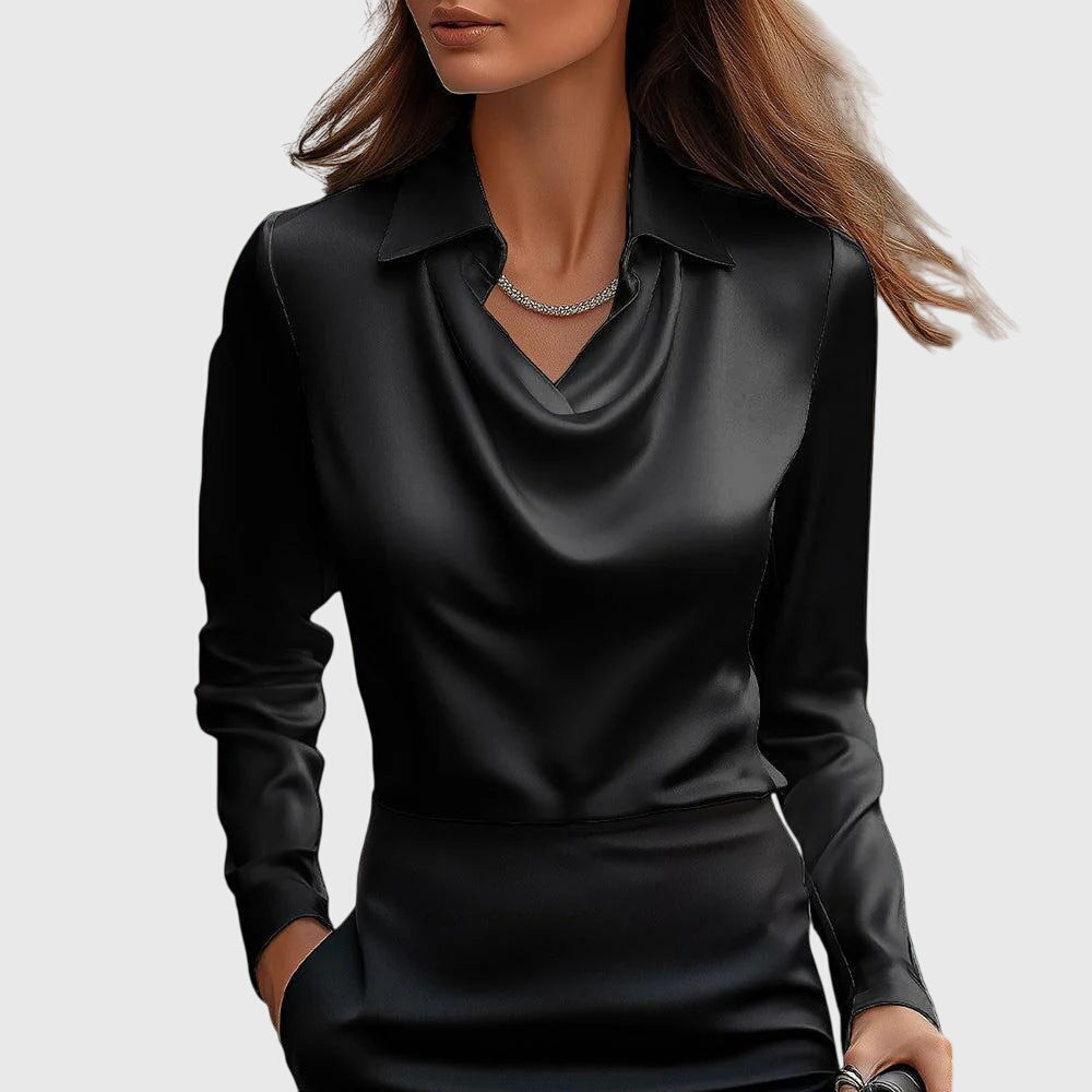 Laluna® | Elegante glanzende satijnen blouse