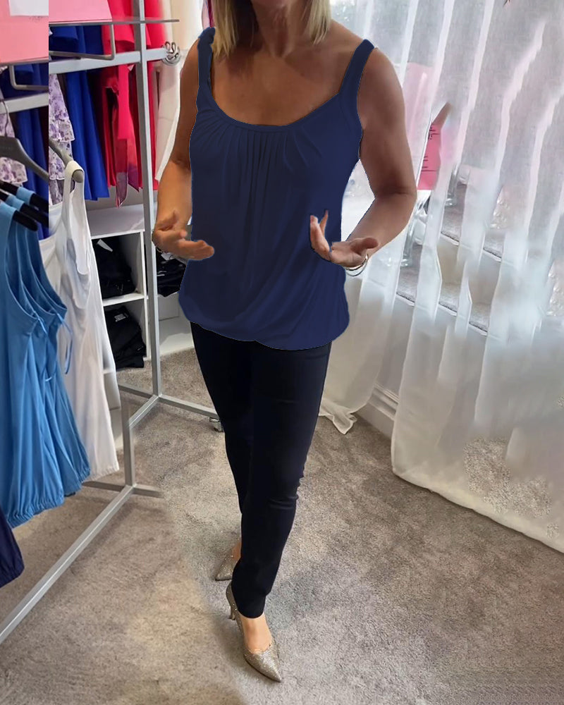 Casual mouwloze top met plooi