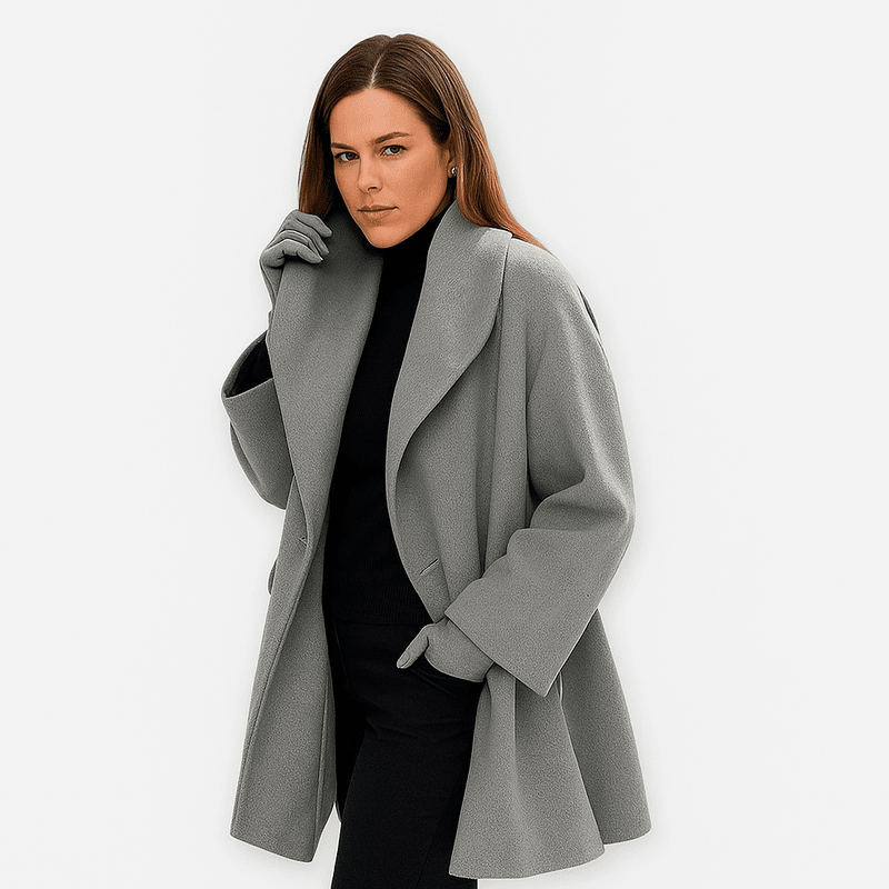 Laluna® | Wollen Jas met Brede Kraag