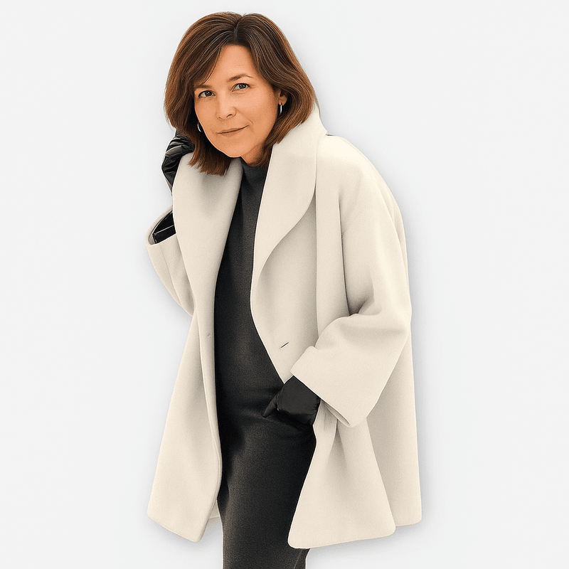 Laluna® | Wollen Jas met Brede Kraag