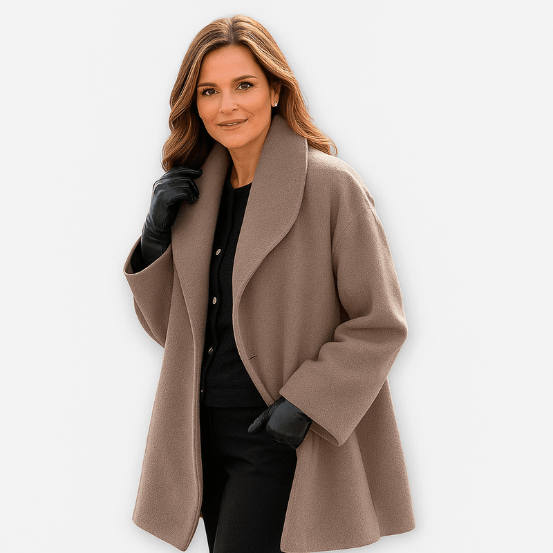 Laluna® | Wollen Jas met Brede Kraag
