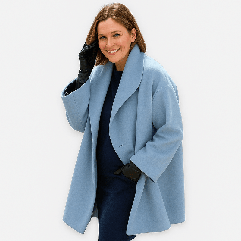 Laluna® | Wollen Jas met Brede Kraag