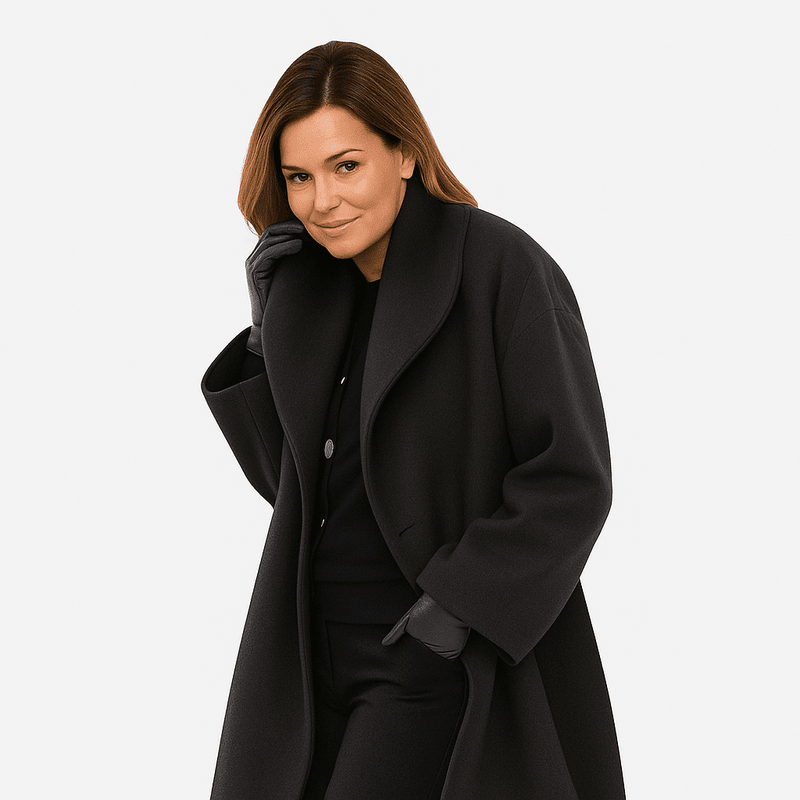 Laluna® | Wollen Jas met Brede Kraag