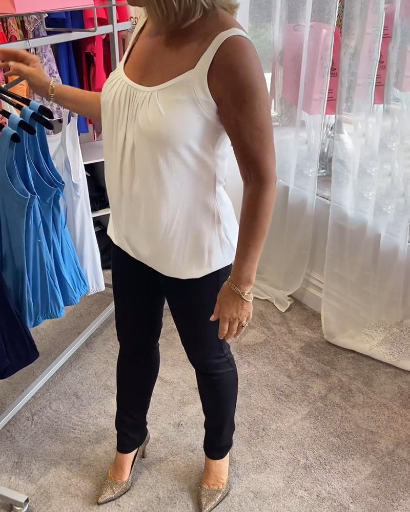 Casual mouwloze top met plooi