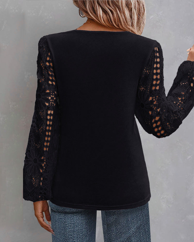 Laluna® | Casual blouse met kant