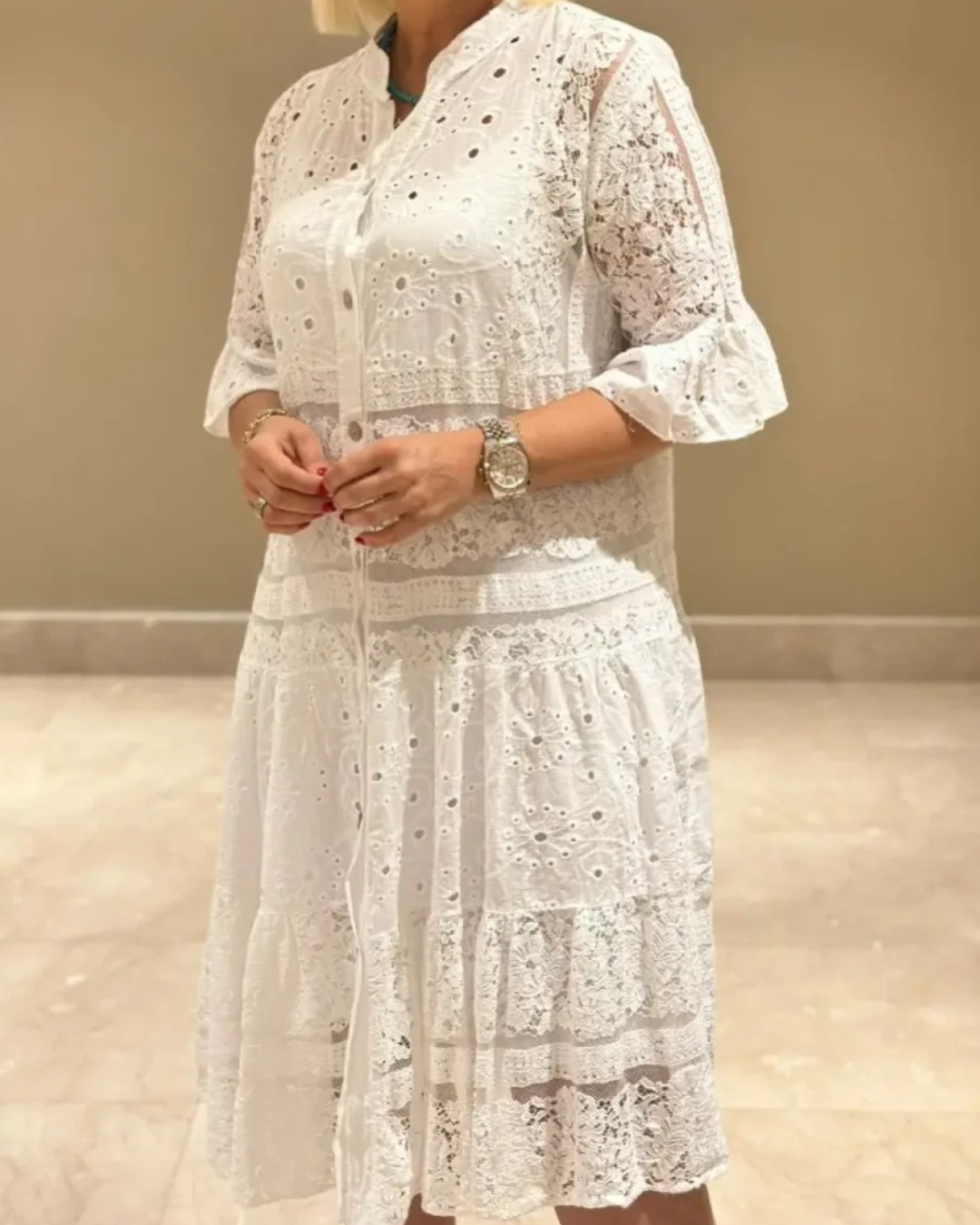 Laluna® | Comfortabele Kanten jurk