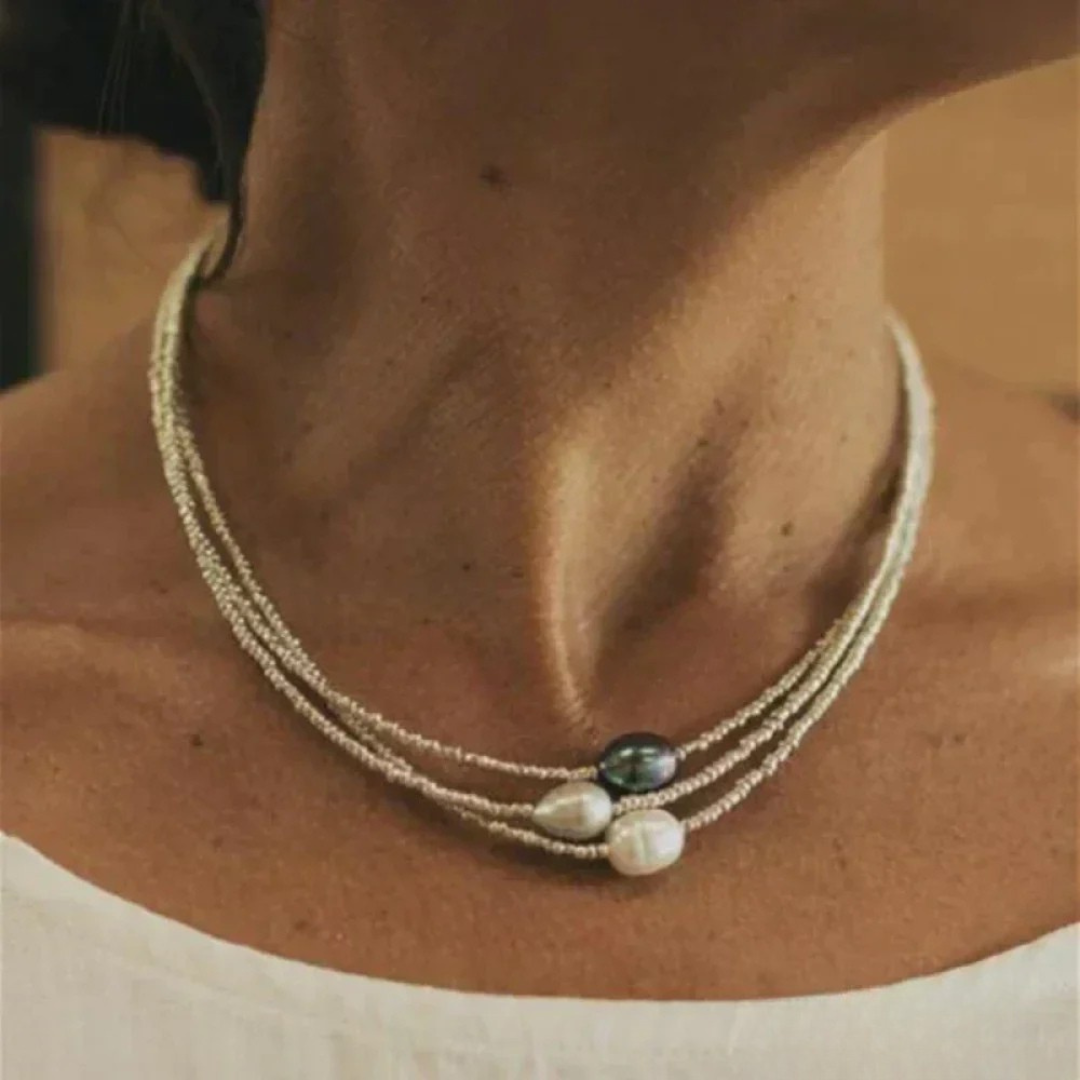 Vintage stijl parelketting