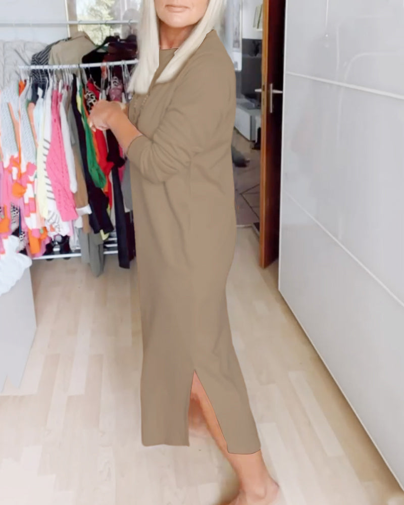 Laluna® | Casual Jurk met Ronde Hals