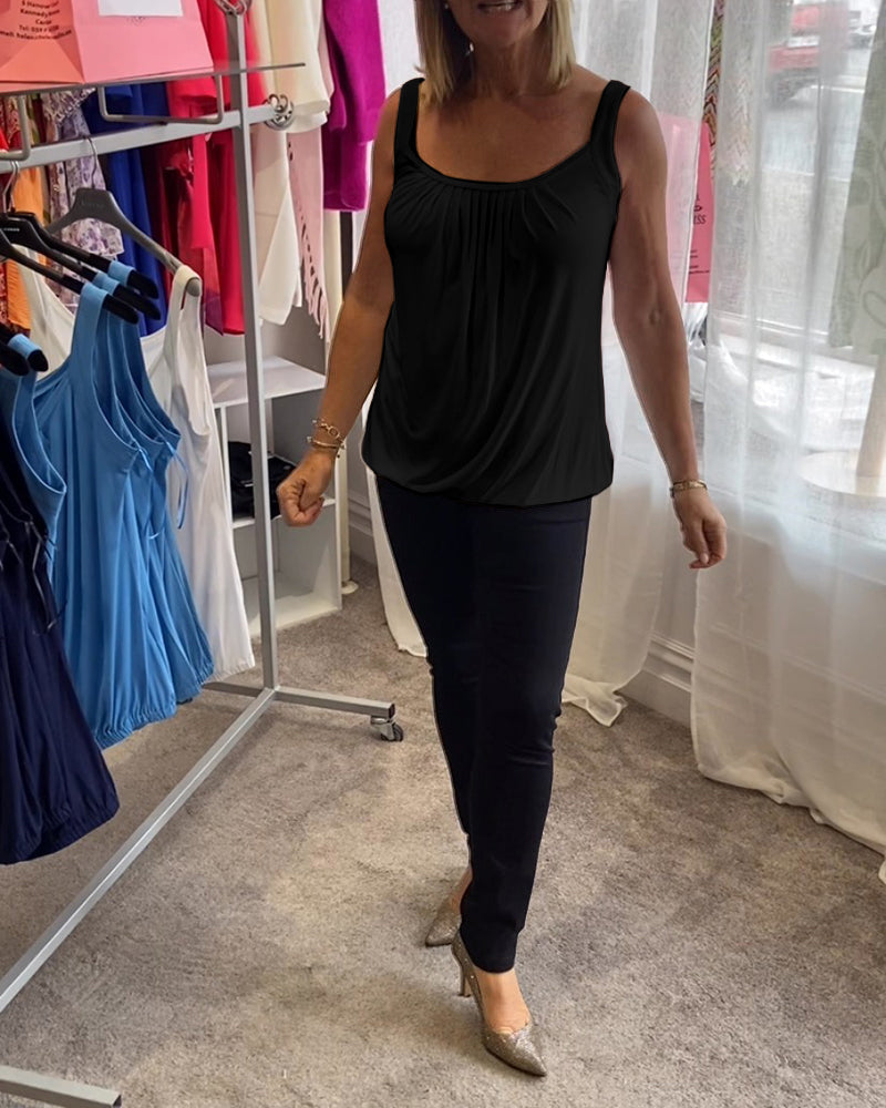 Casual mouwloze top met plooi