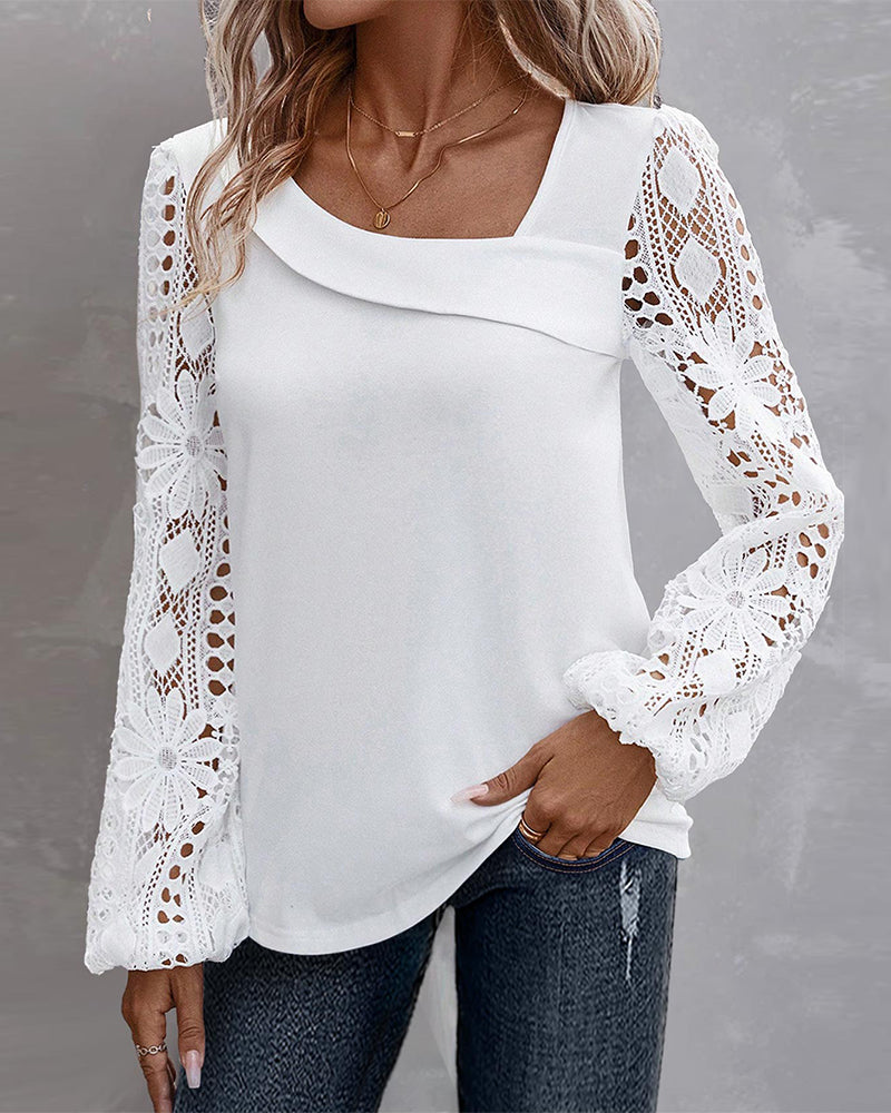 Laluna® | Casual blouse met kant