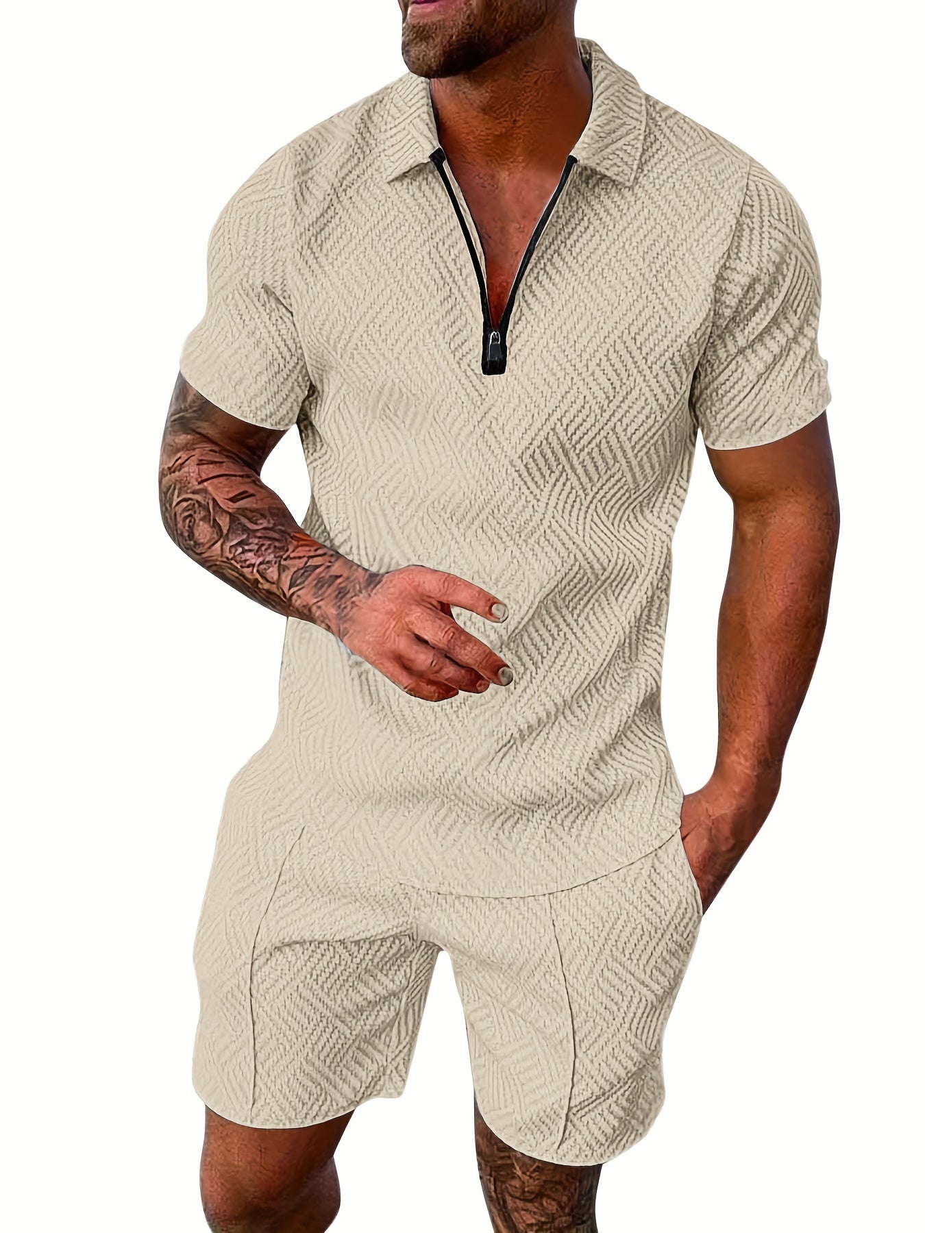 V-Hals Zip-Up Set
