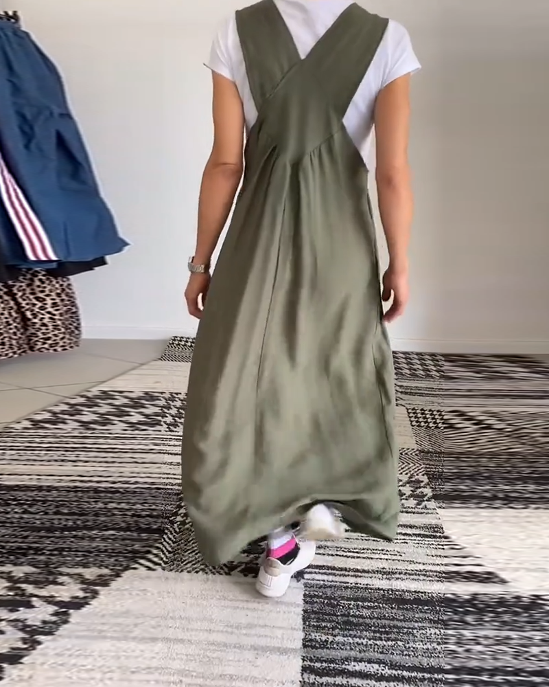 Alice | Casual jurk met effen bretels