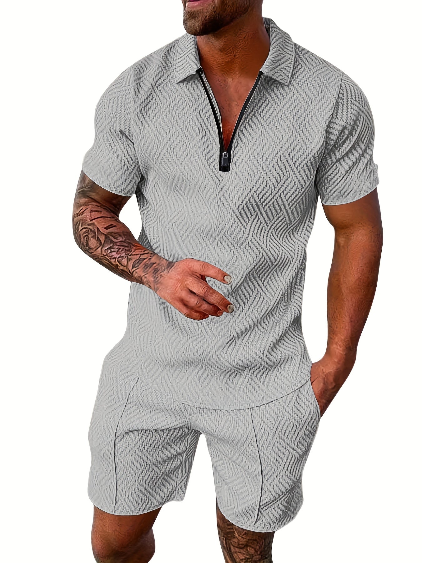 V-Hals Zip-Up Set