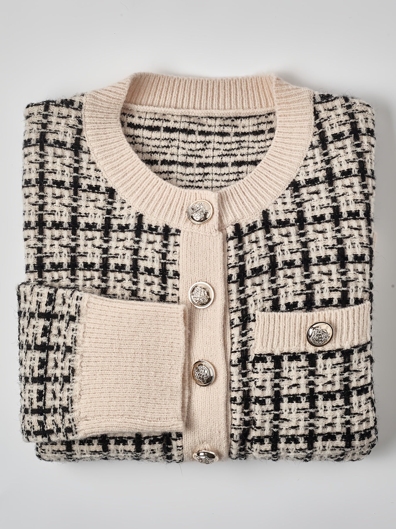 Laluna® | Geruite Cardigan Met Knoopsluiting