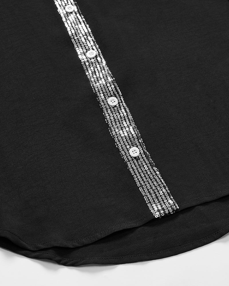 Casual Top met Pailletten Details