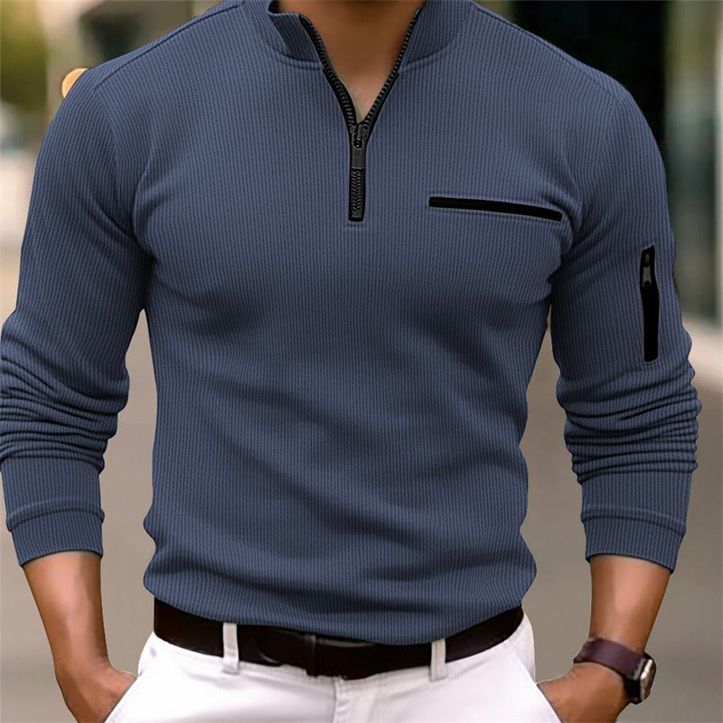 Laluna® | Shirt met lange mouwen en ritssluiting