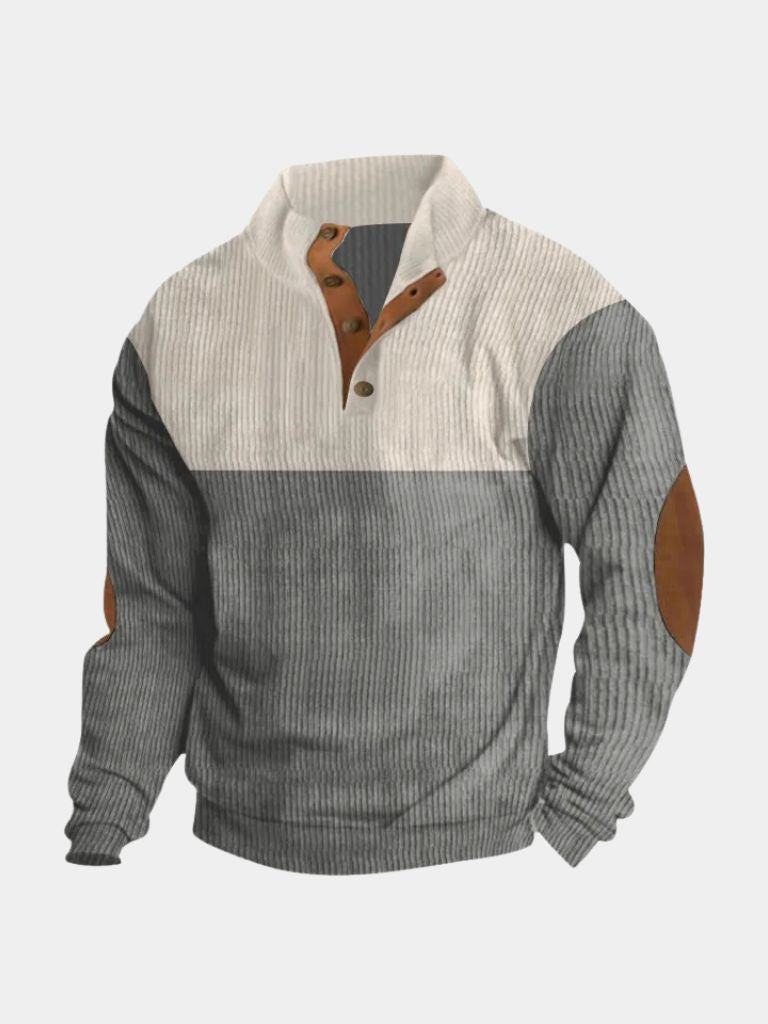 Hoge Kraag Corduroy Retro Pullover