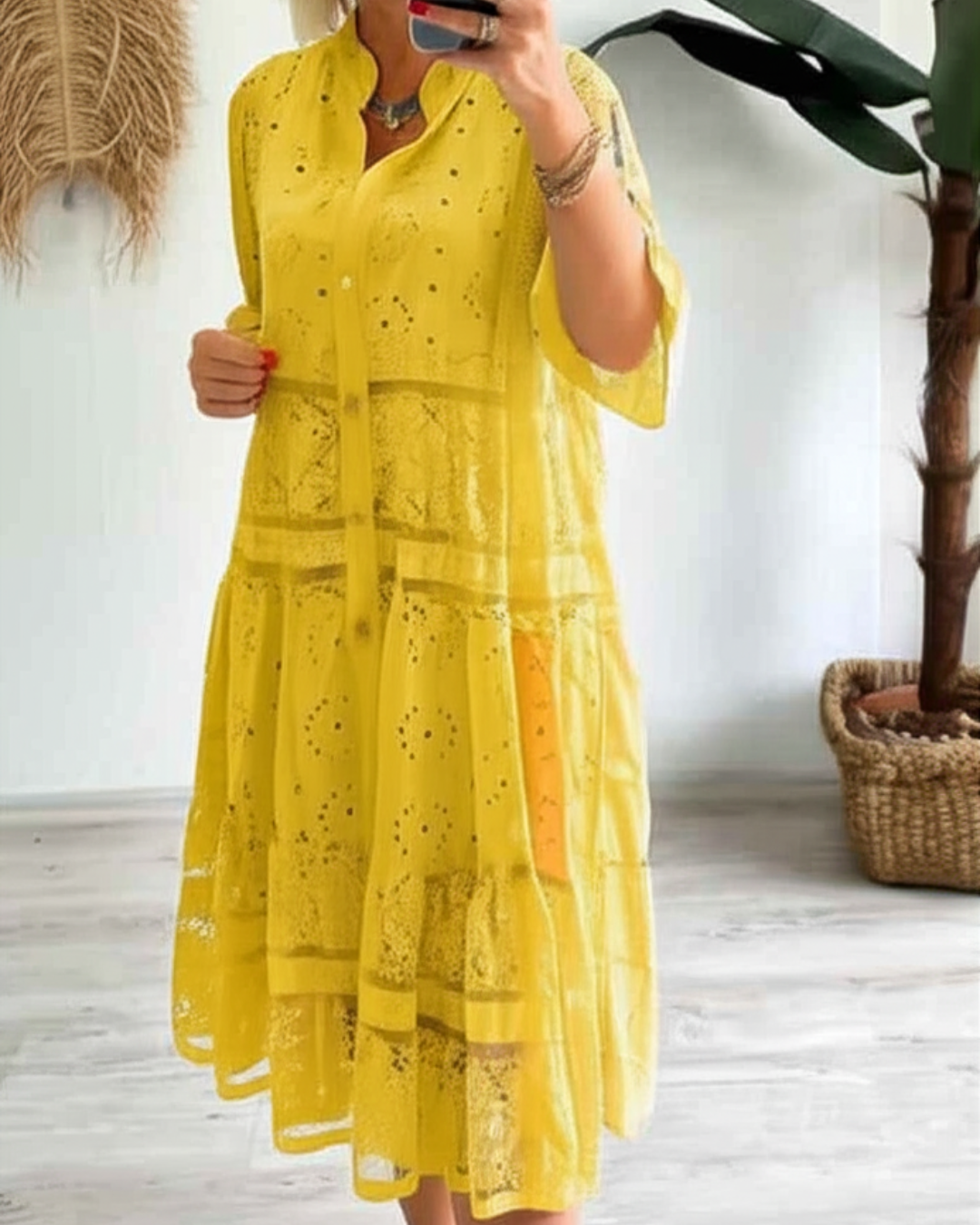 Laluna® | Comfortabele Kanten jurk