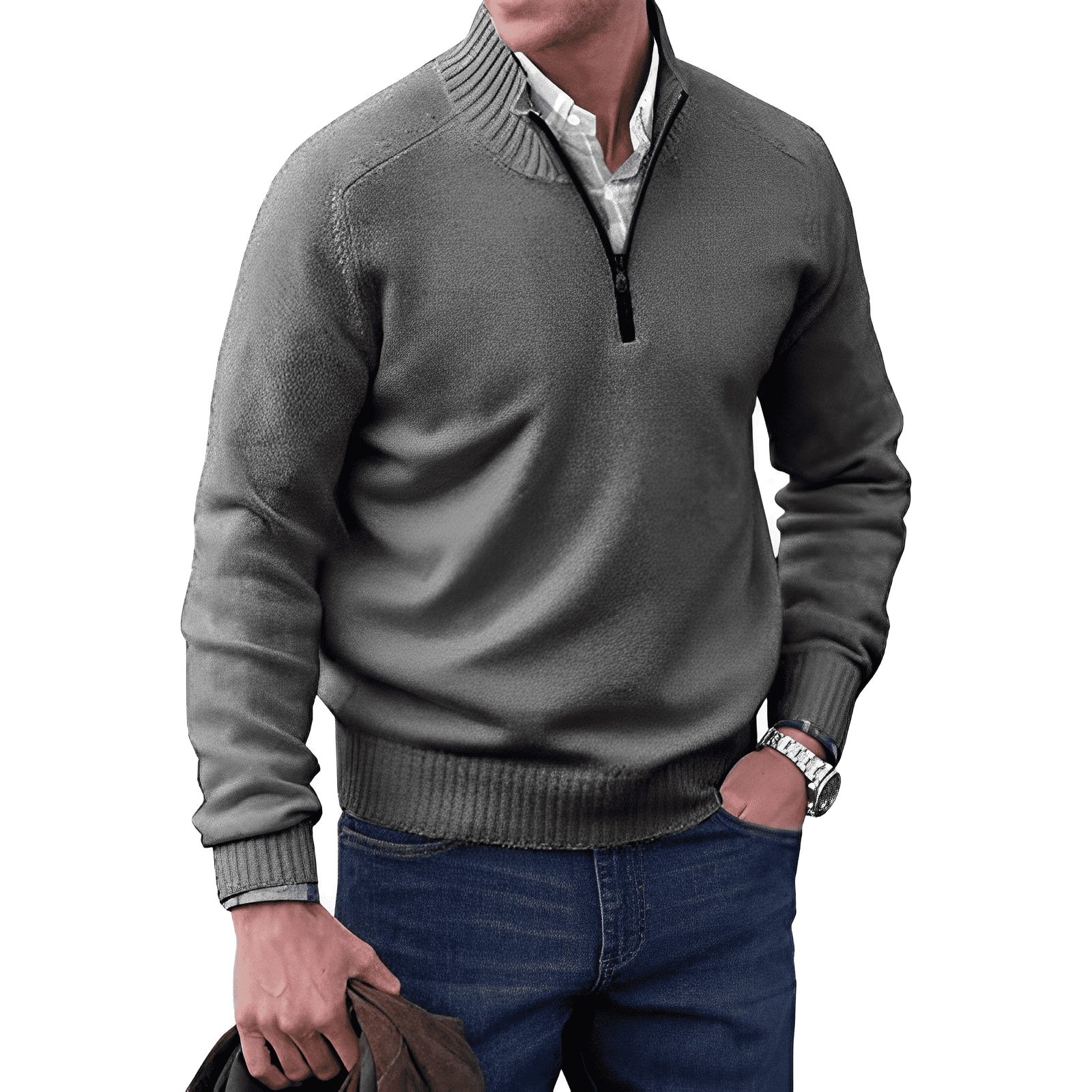 Laluna® | Elegante Kasjmier Zip Sweater