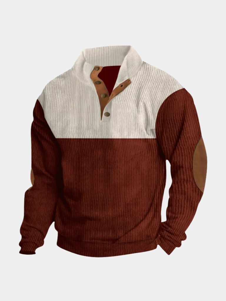 Hoge Kraag Corduroy Retro Pullover