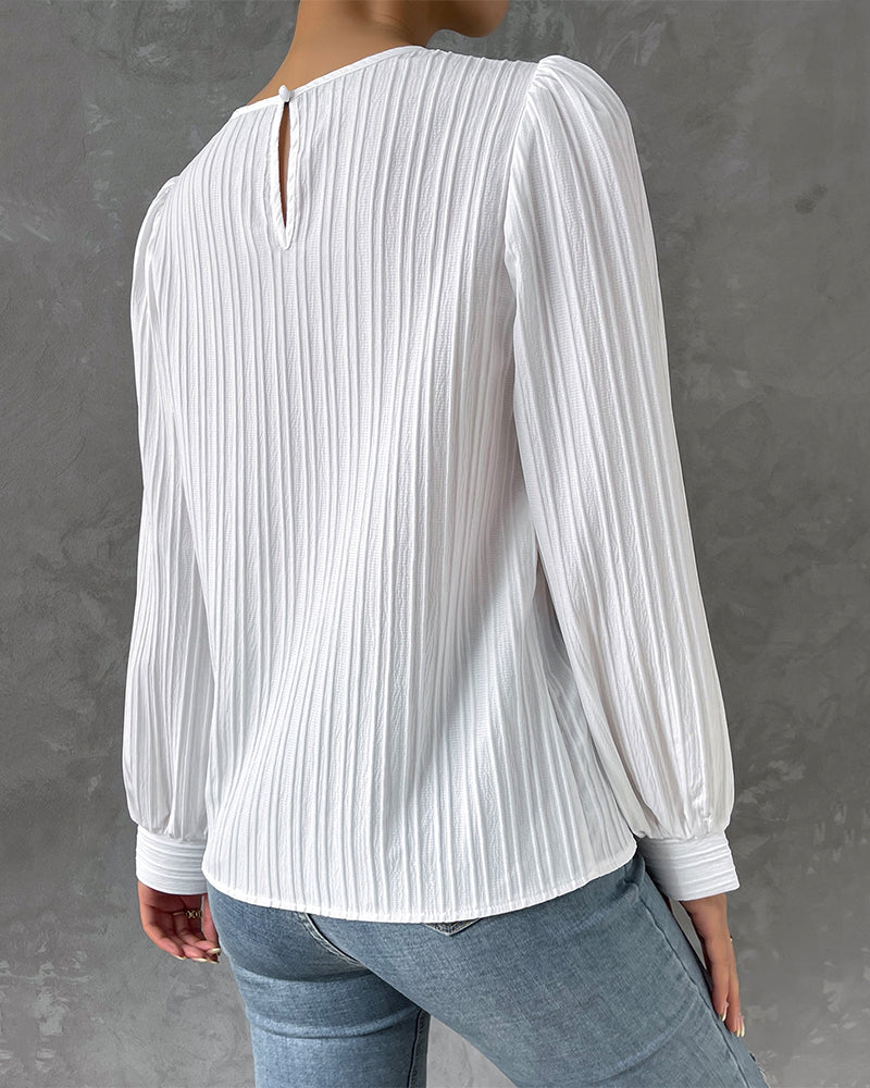 Laluna® | Lantaarnmouwen Effen Blouse