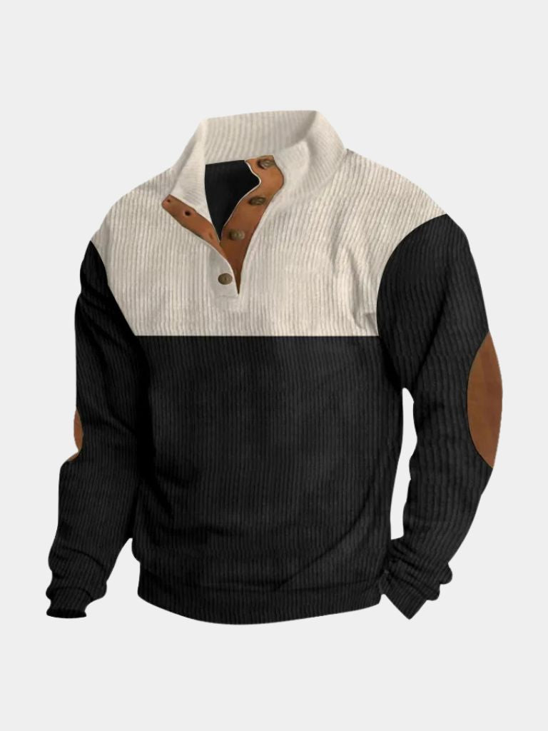 Hoge Kraag Corduroy Retro Pullover