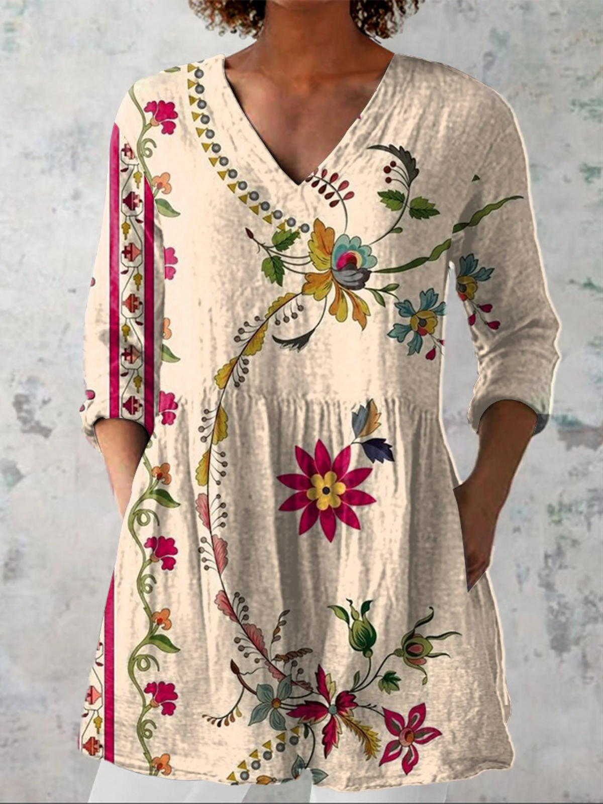 Aria | Lange Blouse met een opvallend patroon