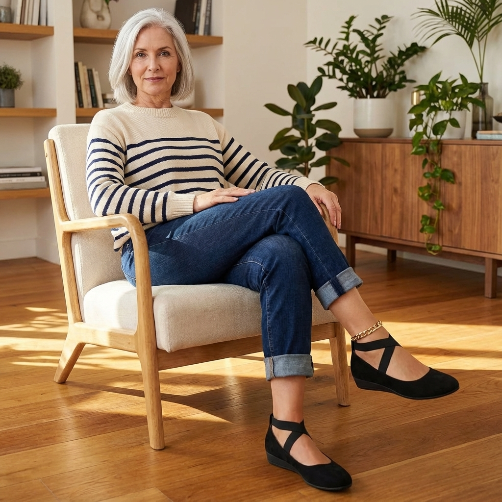 Ballerina's met sleehak en gesloten neus