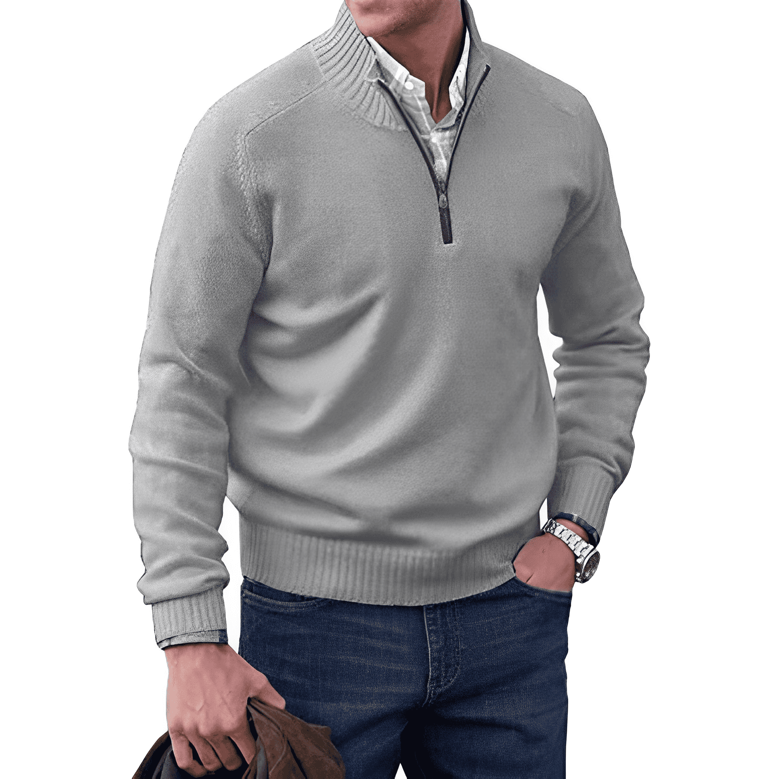Laluna® | Elegante Kasjmier Zip Sweater