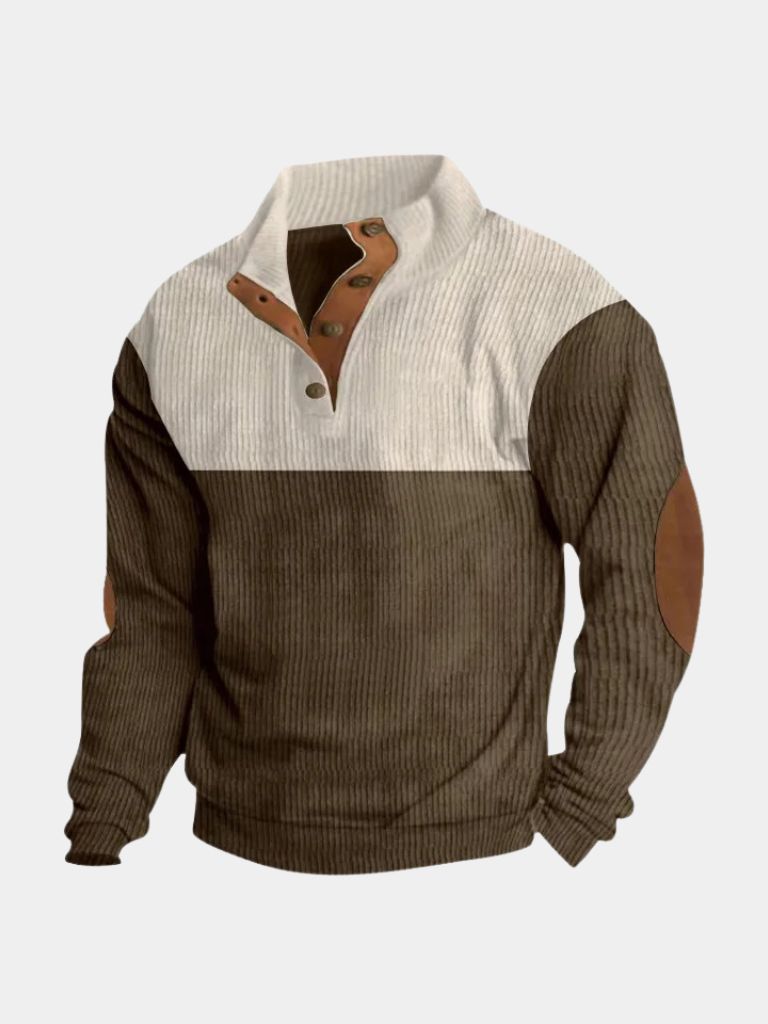 Hoge Kraag Corduroy Retro Pullover