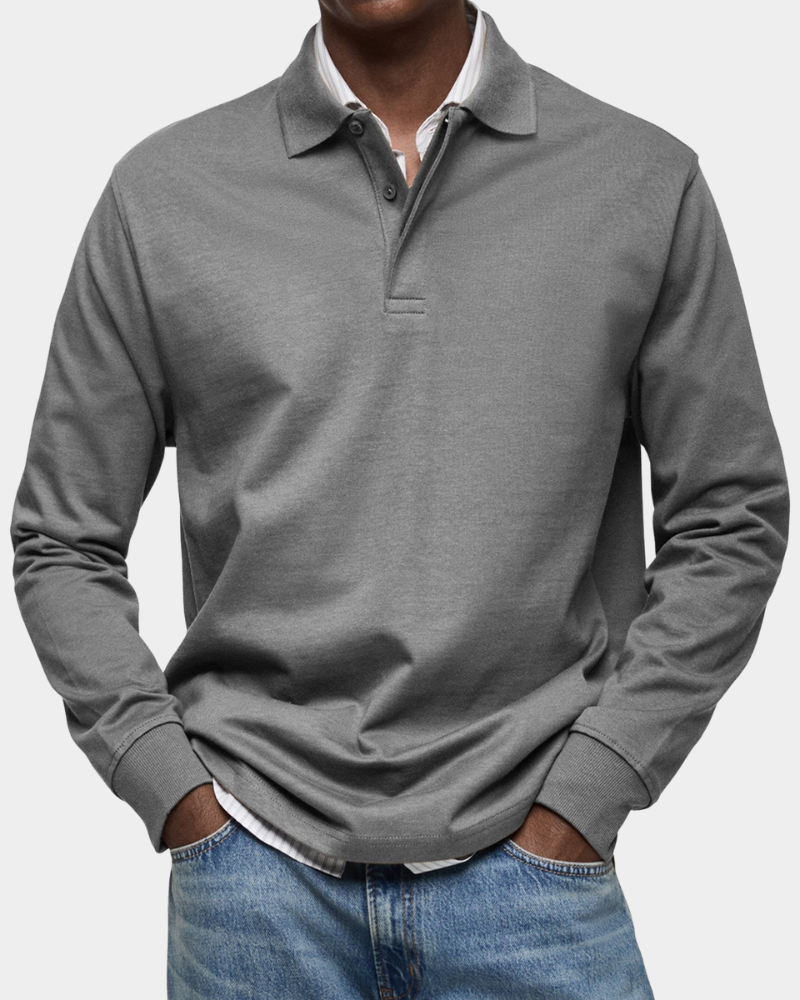 William | Klassiek Poloshirt met Lange Mouwen