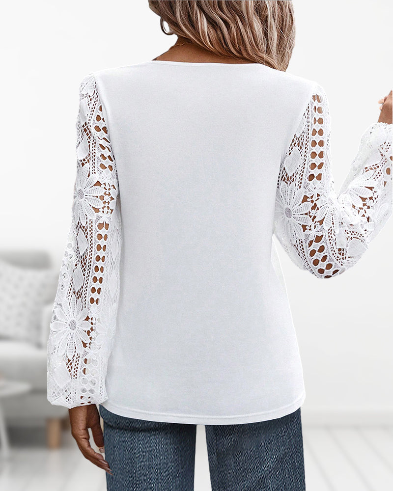 Laluna® | Casual blouse met kant