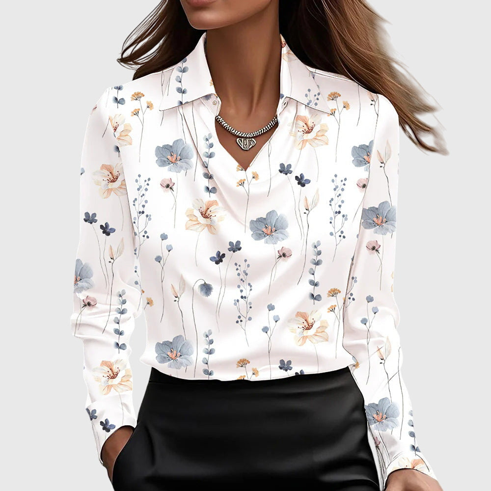 Laluna® | Elegante glanzende satijnen blouse