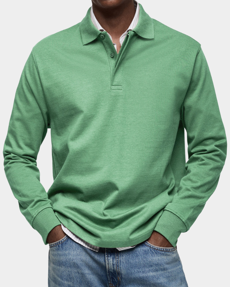 William | Klassiek Poloshirt met Lange Mouwen