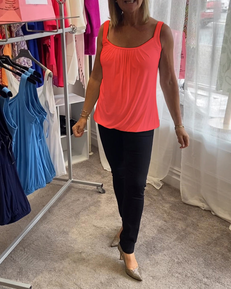 Casual mouwloze top met plooi