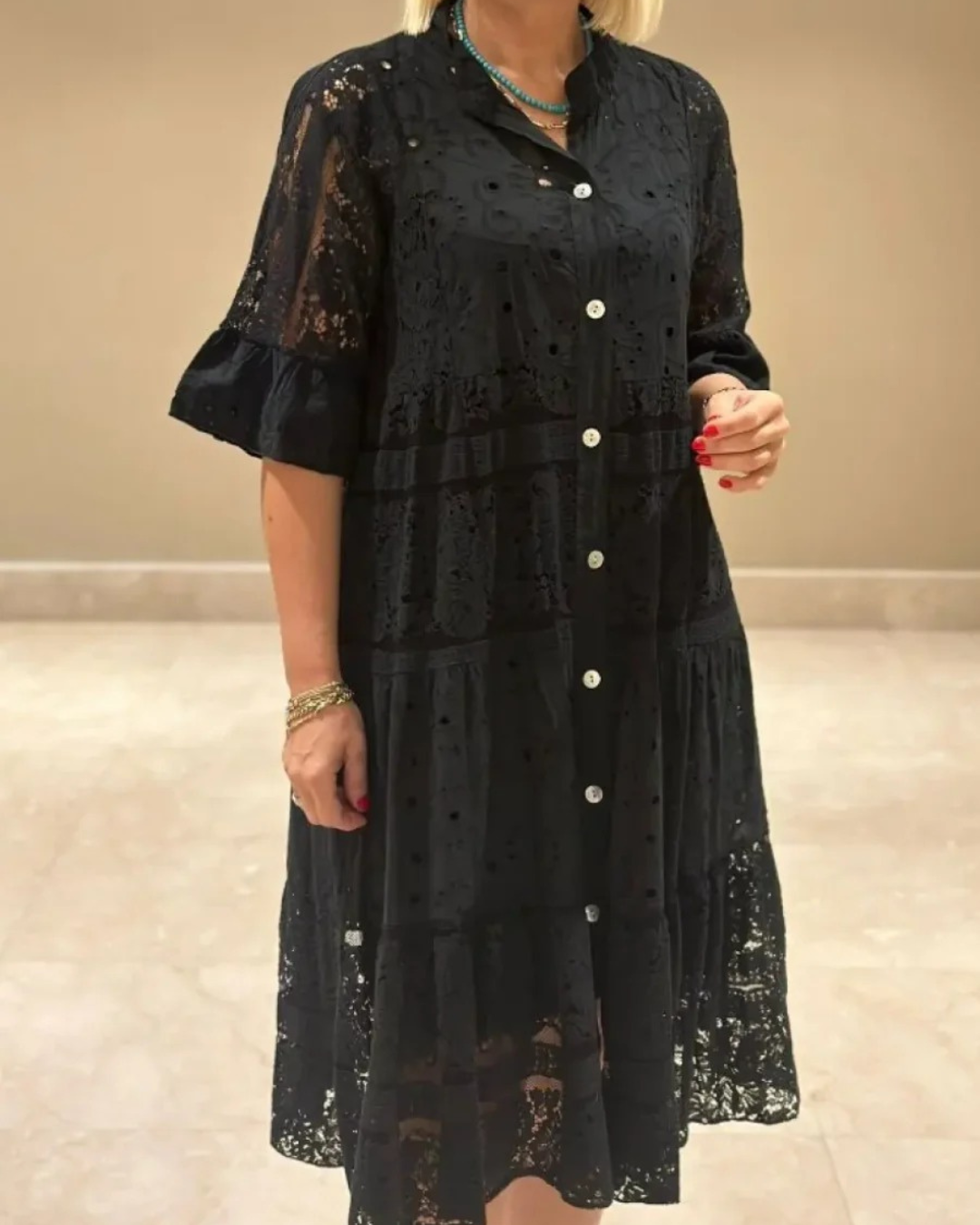 Laluna® | Comfortabele Kanten jurk