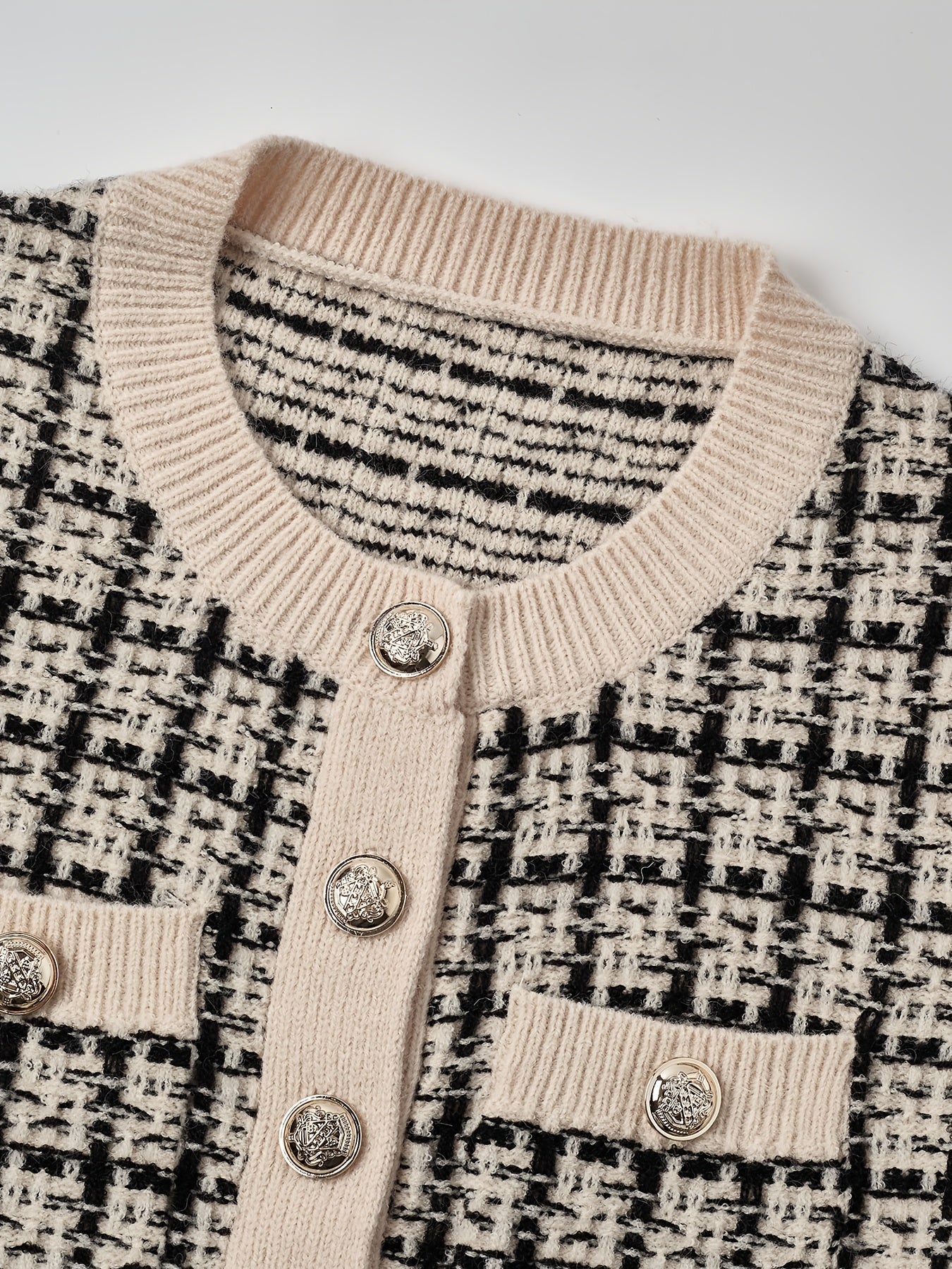 Laluna® | Geruite Cardigan Met Knoopsluiting
