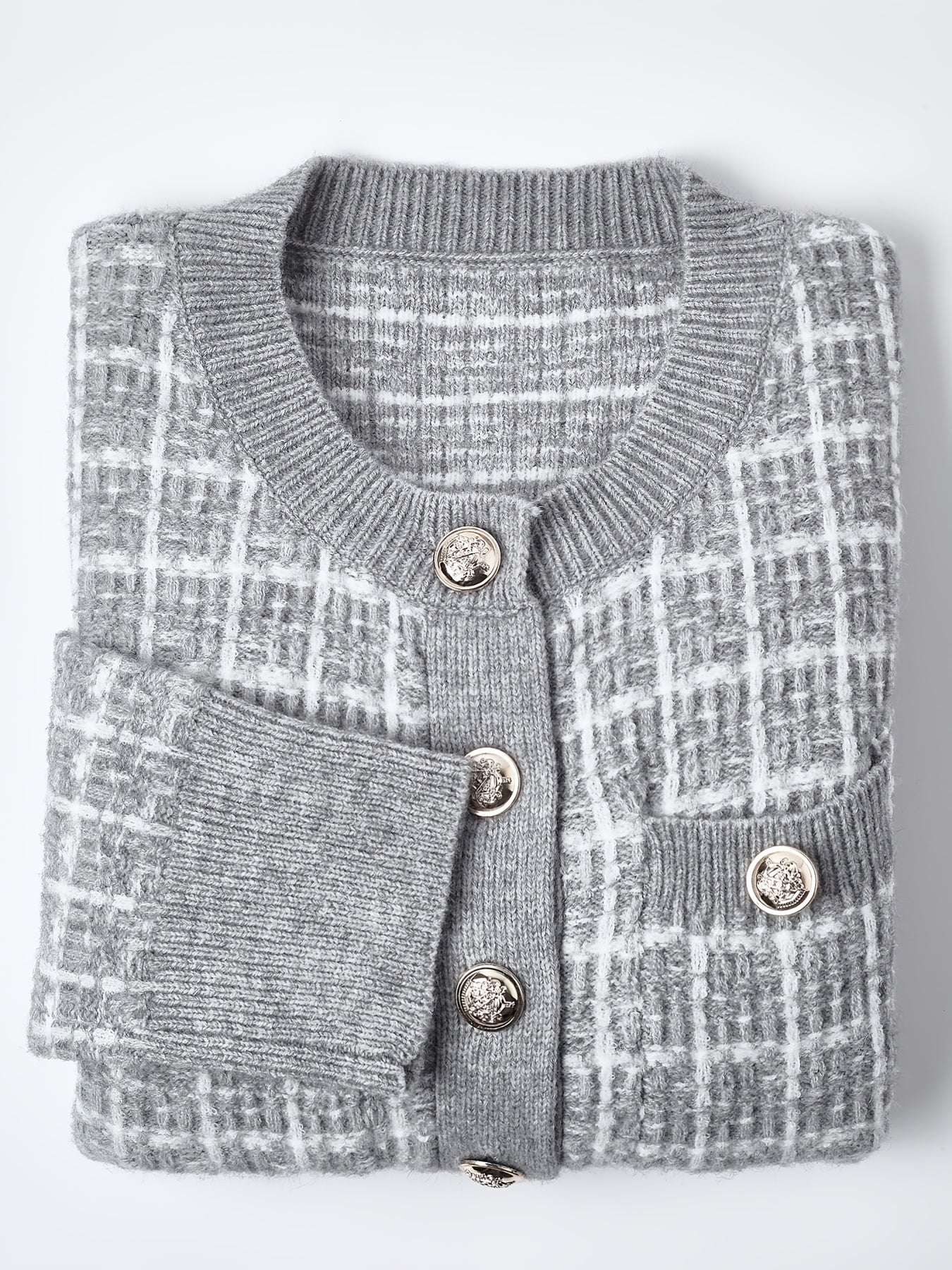 Laluna® | Geruite Cardigan Met Knoopsluiting