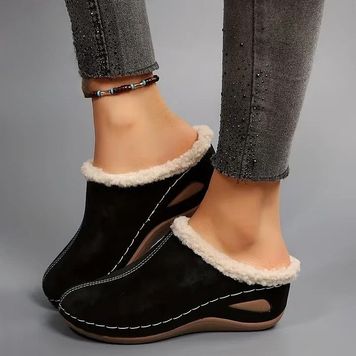 Laluna® | Bontgevoerde Slip-On Sandalen