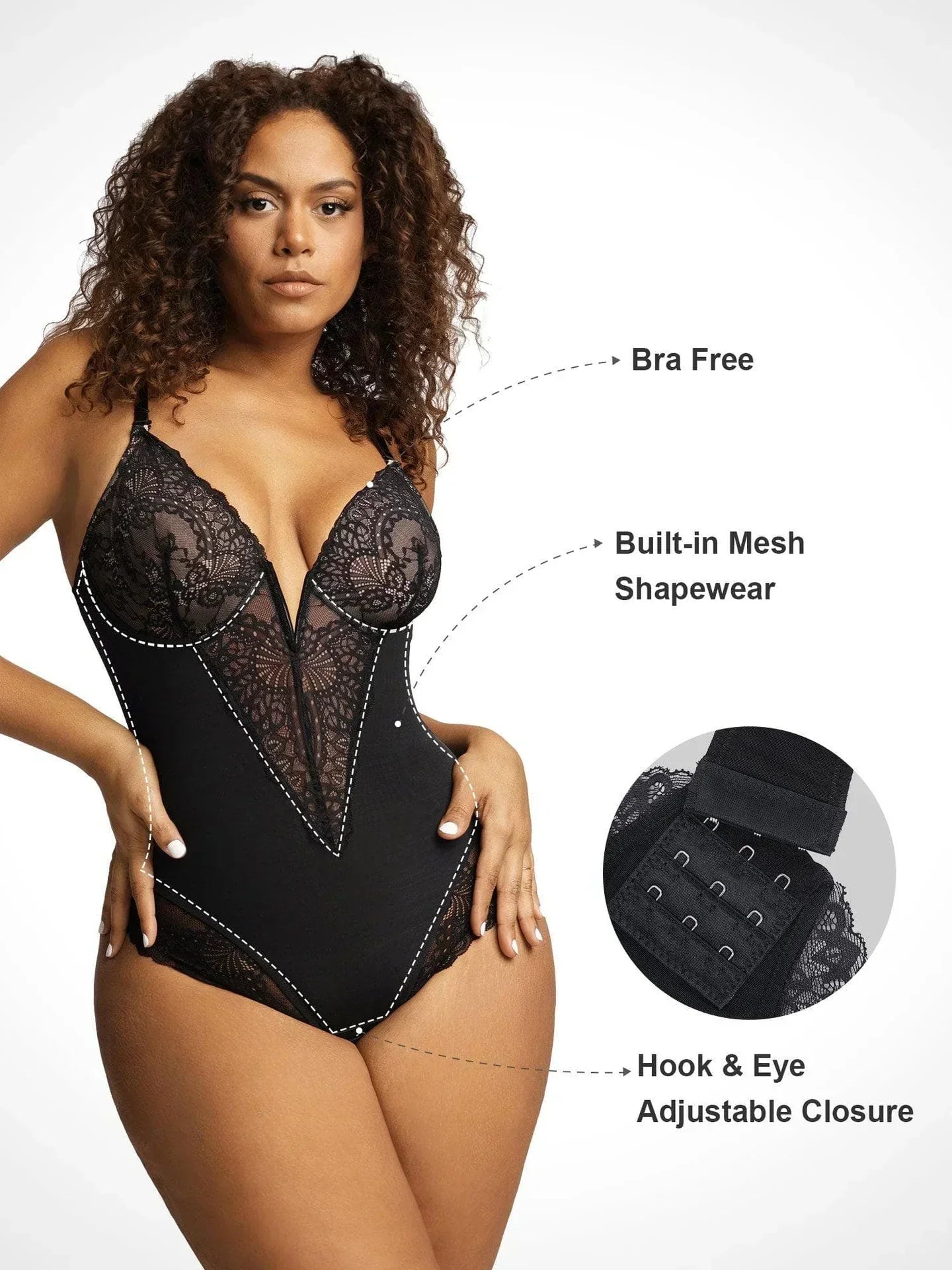 Laluna® | Bodysuit Met Diepe V-Hals