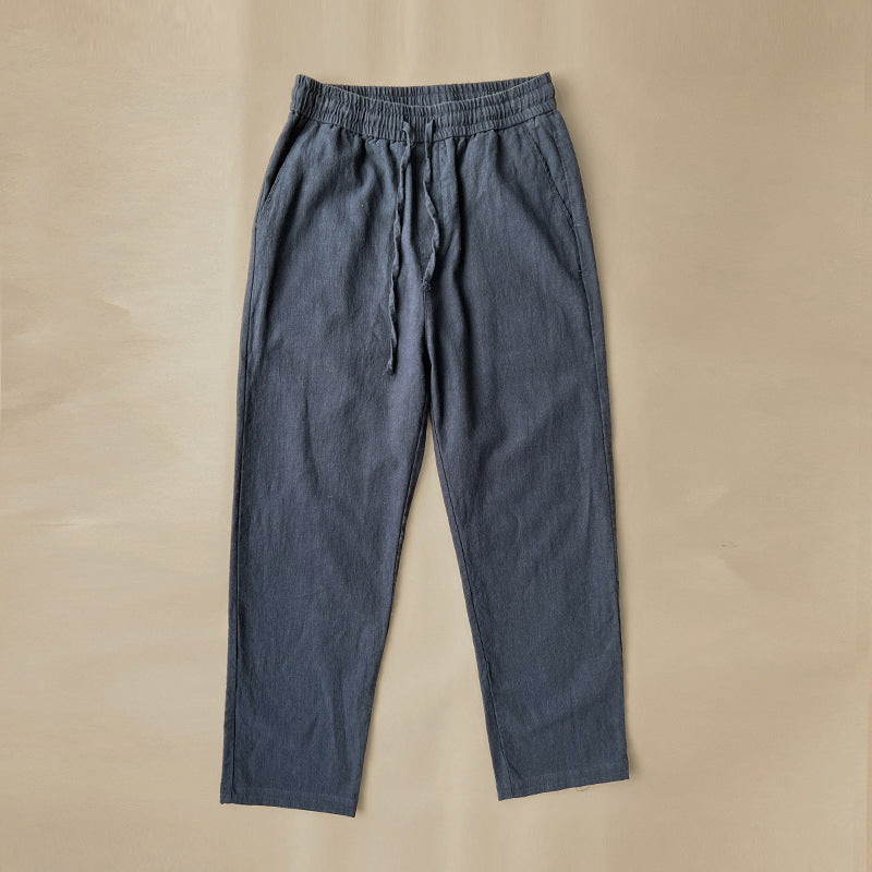 Broek heren | Linnen look zomerbroek met elastische taille