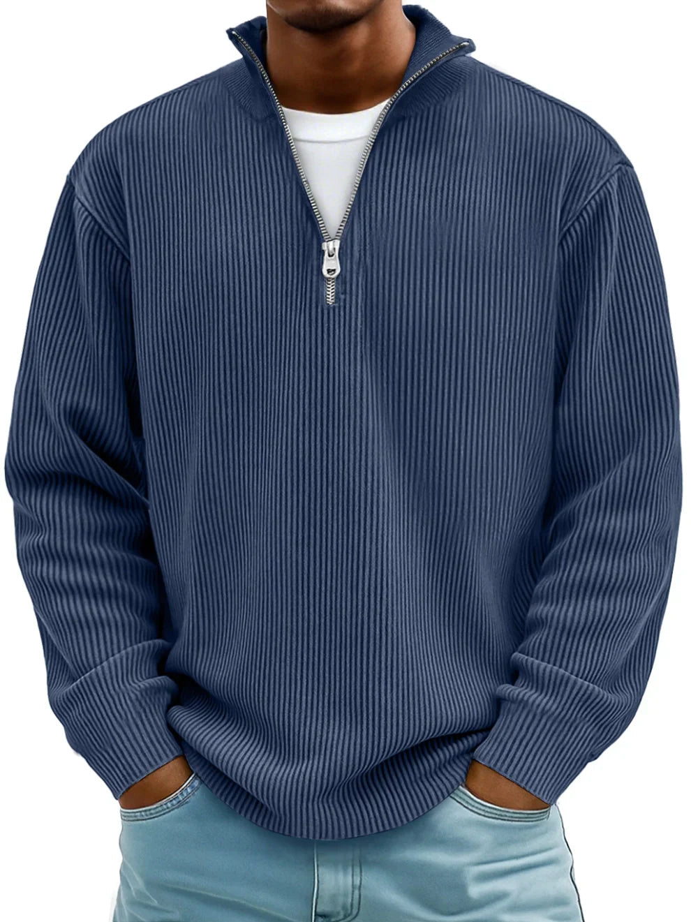 Laluna® | Geribbelde Half-Zip Trui