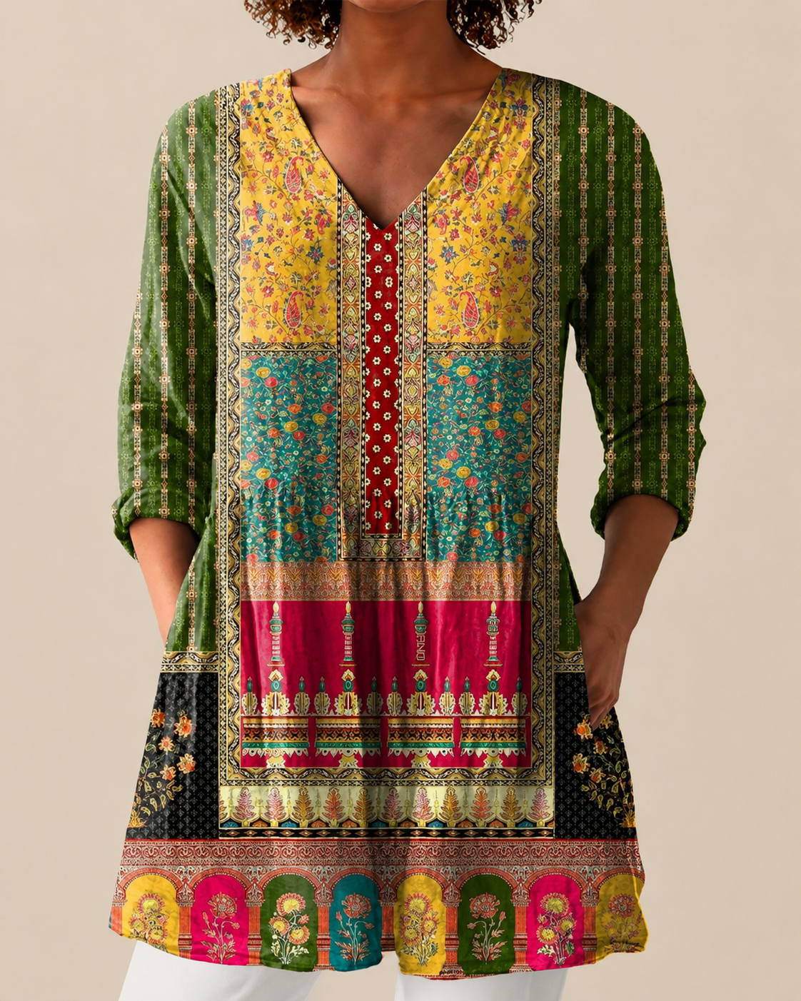 Nyla | Lange Blouse met een opvallend patroon