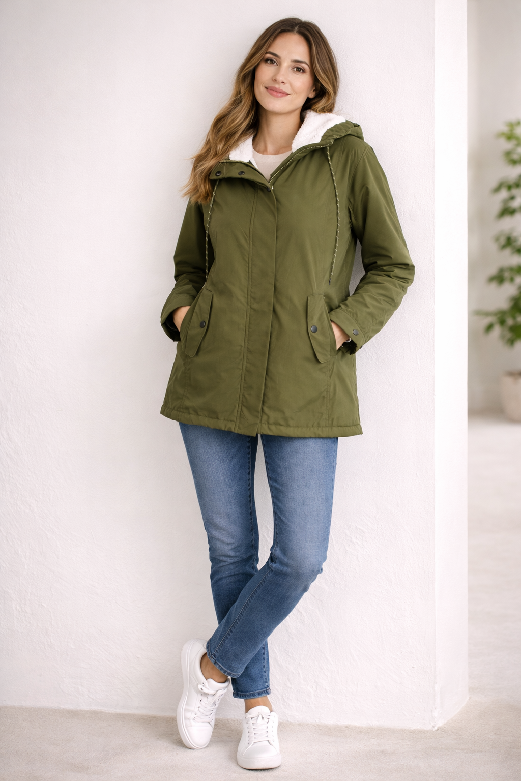 Lange Winterjas Met Capuchon & Voering